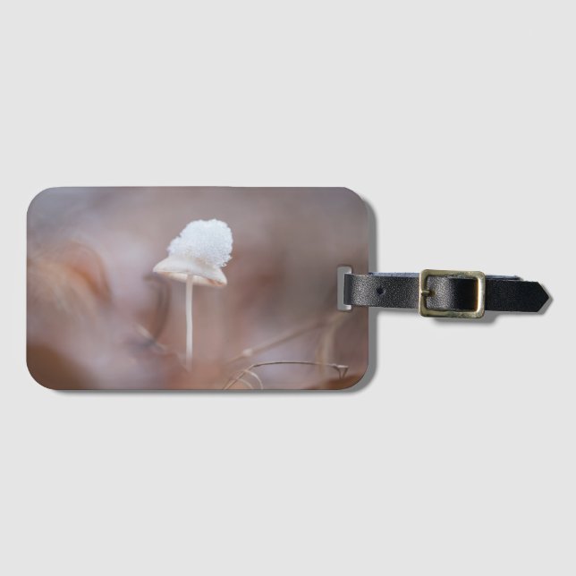 Tiny Mushroom Nature Photo Luggage Tag (Front Horizontal)
