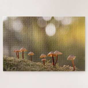 Tiny Mushrooms Nature Photo Jigsaw Puzzle