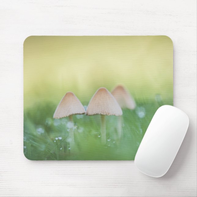 Tiny Mushrooms Nature Photo Mouse Mat (With Mouse)