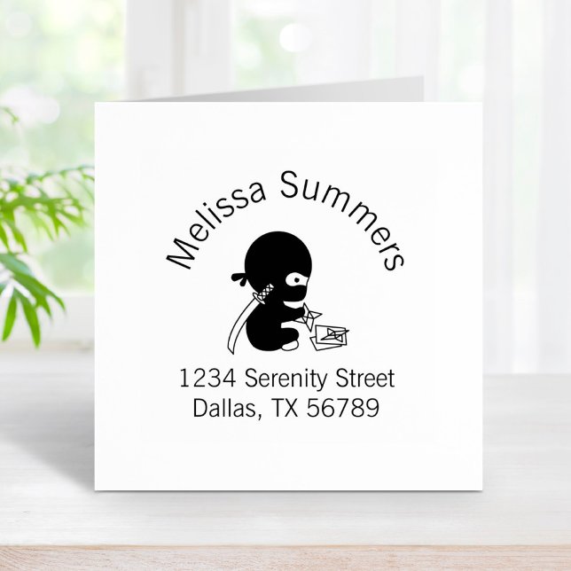 Tiny Ninja Folding Origami Paper Star Address Rubber Stamp (Creator Uploaded)