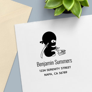 Tiny Ninja Folding Origami Star Address Self-inking Stamp