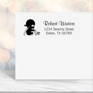 Tiny Ninja Folding Origami Star Address Self-inking Stamp