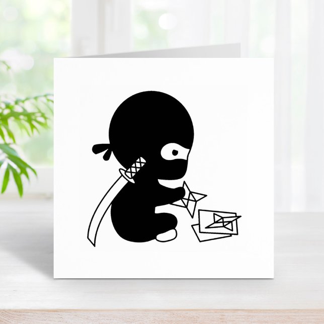 Tiny Ninja Folding Origami Star Rubber Stamp (Creator Uploaded)