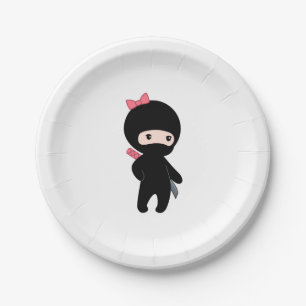 Tiny Ninja Girl Paper Plate