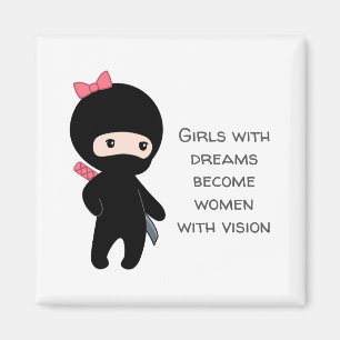 Tiny Ninja Girl Quote Magnet