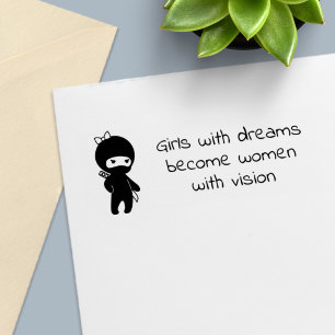 Tiny Ninja Girl Quote Self-inking Stamp