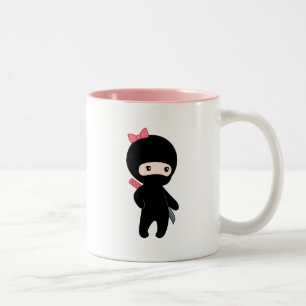 Tiny Ninja Girl Two-Tone Coffee Mug
