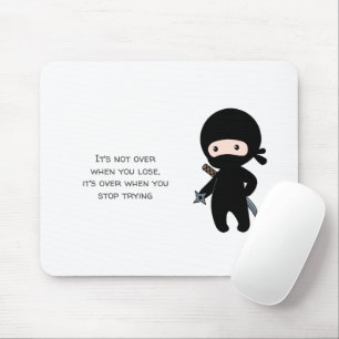 Tiny Ninja Holding Throwing Star Quote Mouse Mat