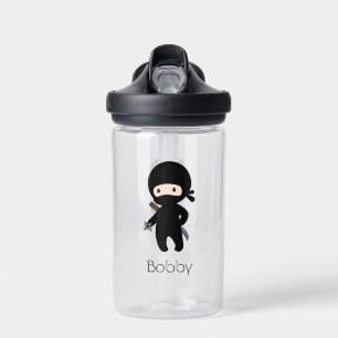 Tiny Ninja Holding Throwing Star Water Bottle
