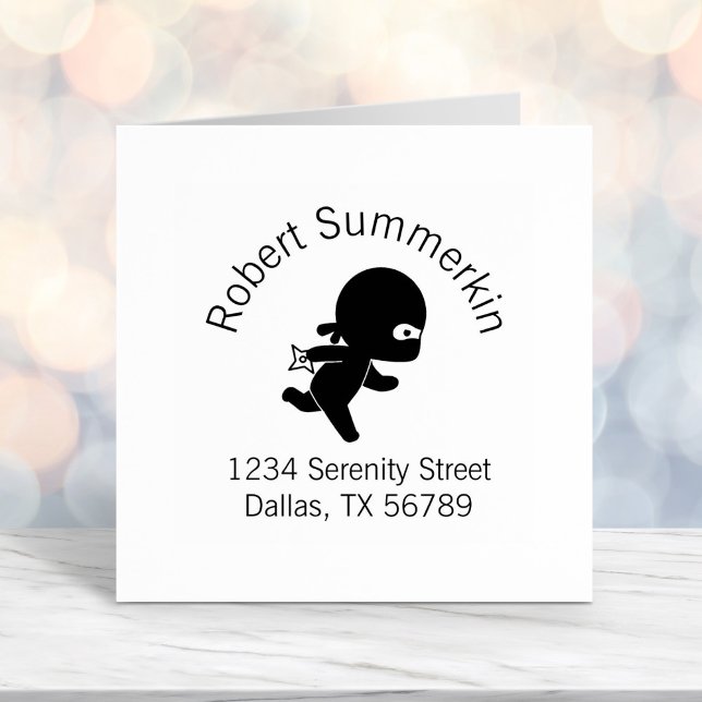 Tiny Ninja Running Arch Address Self-inking Stamp (Creator Uploaded)