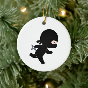 Tiny Ninja Running Ceramic Tree Decoration
