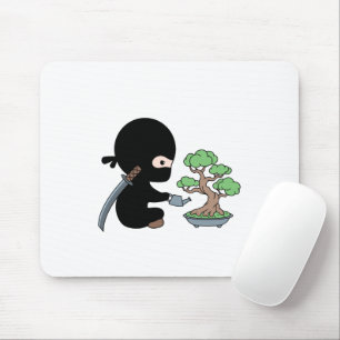 Tiny Ninja Watering Bonsai Tree Mouse Mat