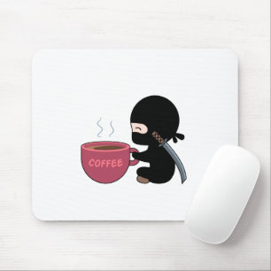 Tiny Ninja with Large Coffee Mug Mouse Mat