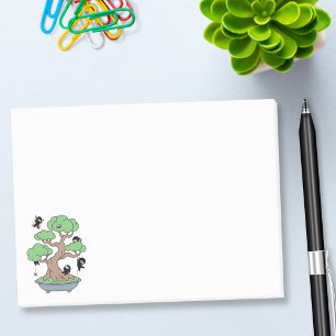 Tiny Ninjas in Bonsai Tree Post-it Notes