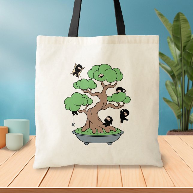 Tiny Ninjas in Bonsai Tree Tote Bag (Creator Uploaded)