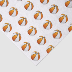 tiny orange white basketballs pattern tissue paper