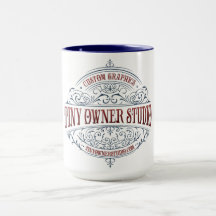 Tiny Owner Studio Fancy Logo Combo Mug, 15 oz