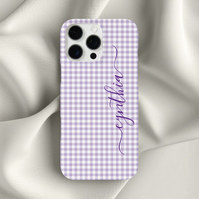 Tiny Pale Purple Gingham Signature Case-Mate iPhone Case (Tiny Pale Purple Gingham Signature Case-Mate iPhone Case)