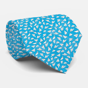 Tiny Paper Aeroplanes Blue Pattern Tie