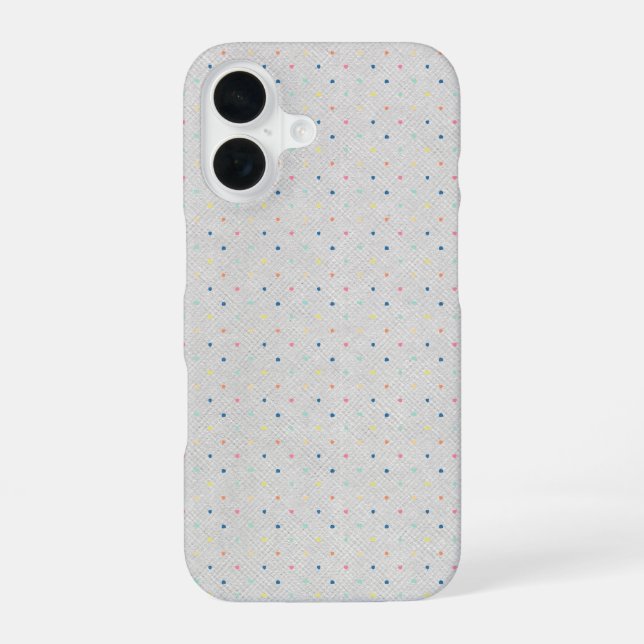 Tiny Pastel Pin Dots iPhone 16 Case (Back)
