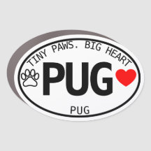 Tiny Paws Big Heart Pug Dog Oval