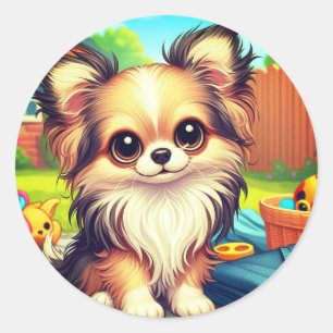 "Tiny Paws, Big Playtime!" Classic Round Sticker