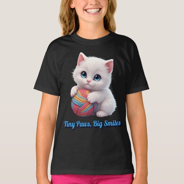  Tiny Paws Big Smiles Kitten T-Shirt (Front)