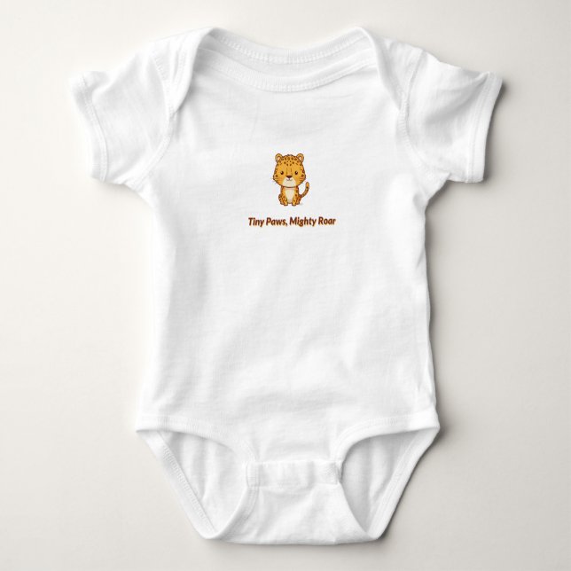 Tiny Paws, Mighty Roar Baby Bodysuit (Front)