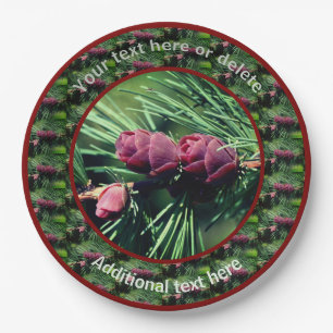 Tiny Pinecones Nature Personalised Party  Paper Plate