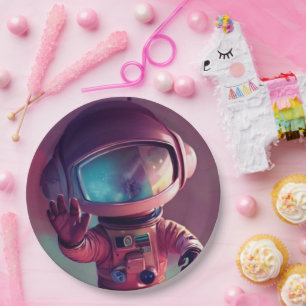 Tiny Pink Alien Paper Plate