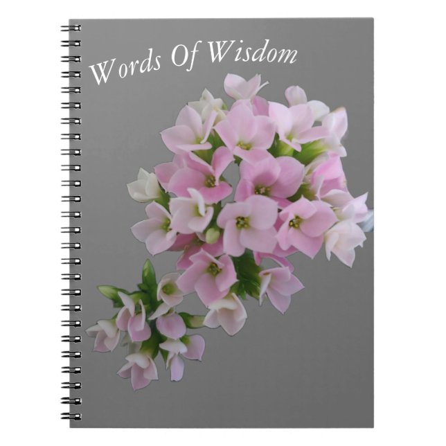 Tiny Pink Floret Spiral Notebook (Front)