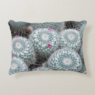 Tiny Pink Flowers Cactus Plants Decorative Cushion