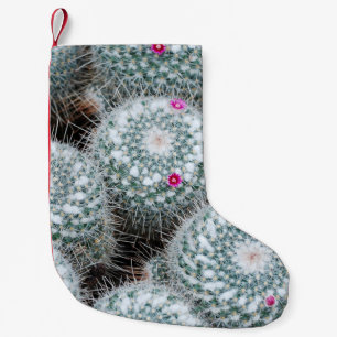 Tiny Pink Flowers Cactus Plants Small Christmas Stocking