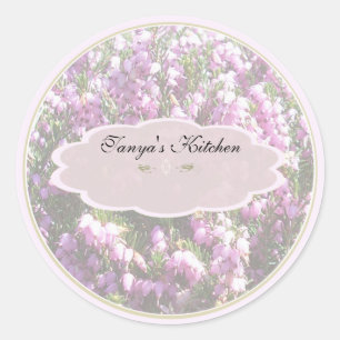 tiny pink flowers spice jar labels