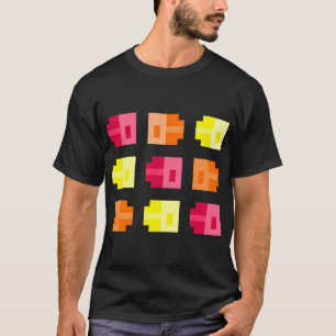 Tiny Pixel Fishies, Red Orange Yellow T-Shirt
