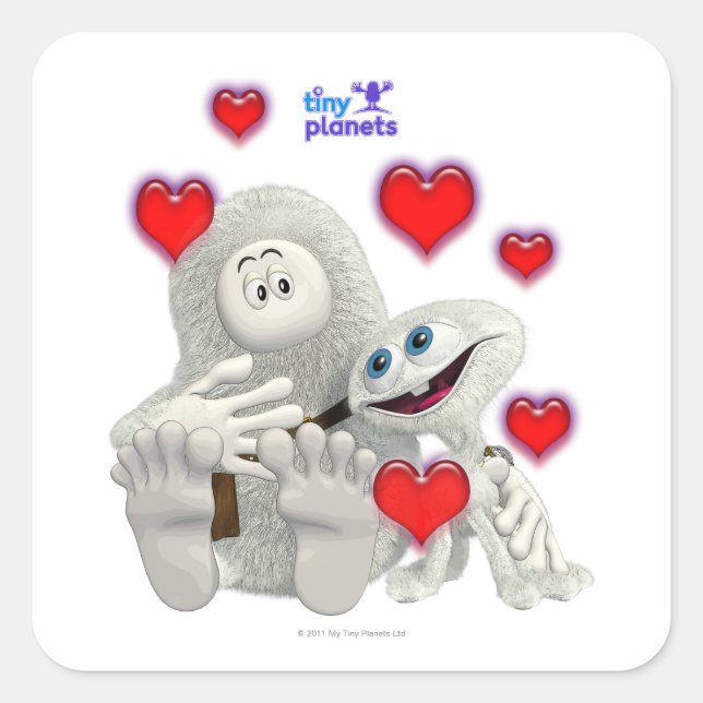 Tiny Planets All You need is Love Square Sticker (Front)