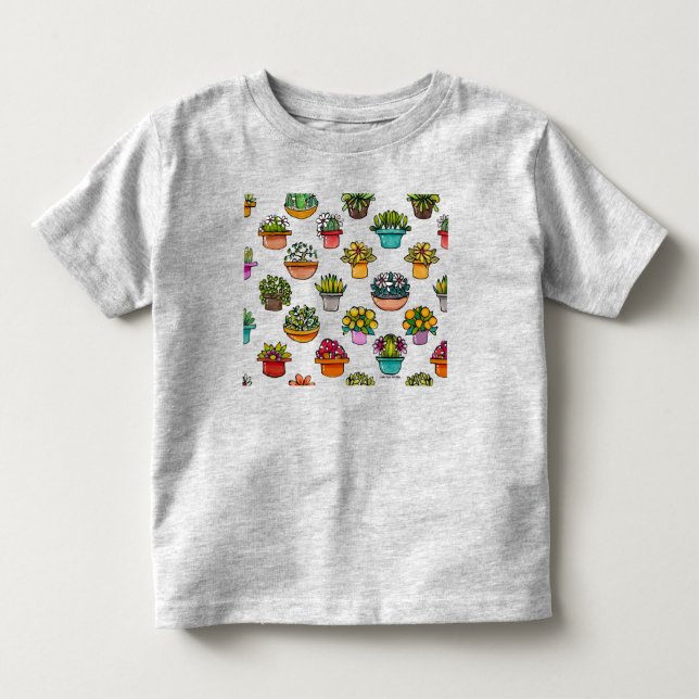 Tiny Plants In Pots Toddler T-Shirt (Front)