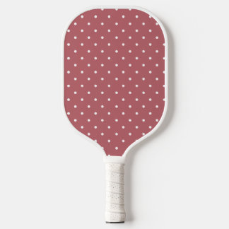 Tiny Polka Dot Blush Pink White Dots Pickleball Paddle