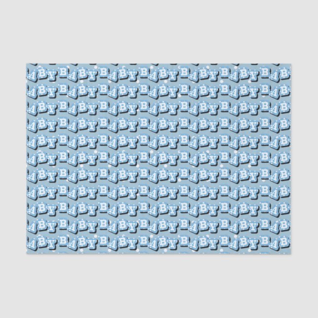 Tiny Polka Dots on Blue Background for Baby Tissue Paper (Front)