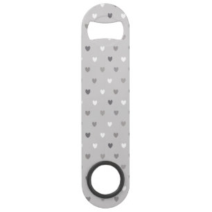 Tiny polka hearts in shades of gray