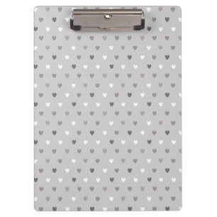 Tiny polka hearts in shades of gray clipboard