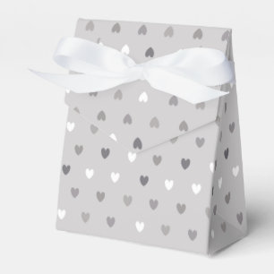 Tiny polka hearts in shades of gray favour box