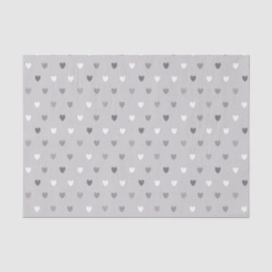 Tiny polka hearts in shades of gray tissue paper