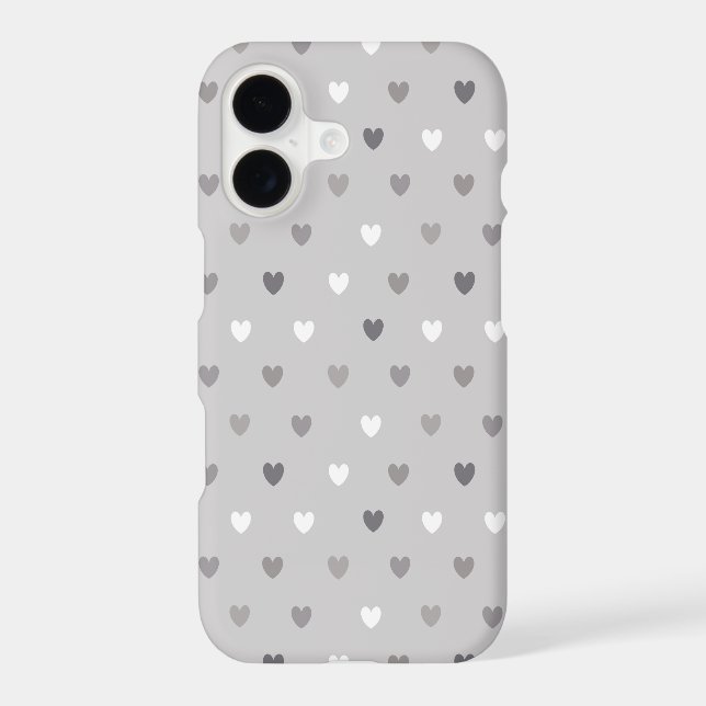 Tiny polka hearts in shades of grey (Back)
