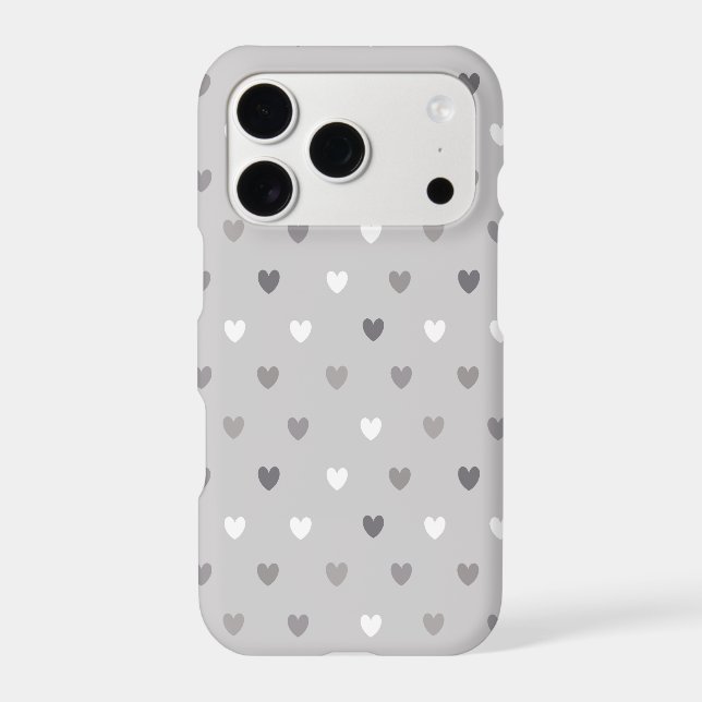 Tiny polka hearts in shades of grey (Back)