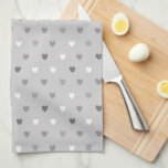 Tiny polka hearts in shades of grey tea towel<br><div class="desc">Tiny polka hearts in shades of grey</div>