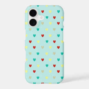 Tiny polka hearts on seafoam green