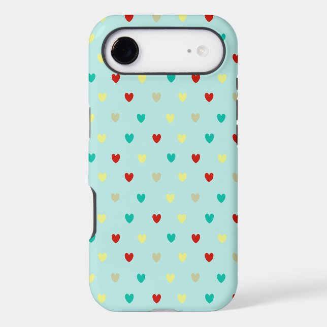 Tiny polka hearts on seafoam green (Back)
