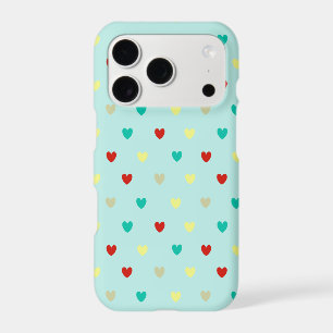 Tiny polka hearts on seafoam green