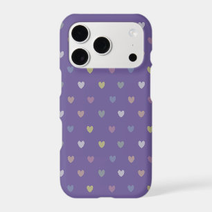 Tiny polka hearts on Ultra Violet Purple